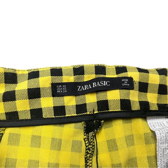 Zara Basic Emo Punk Yellow and Black Checkered Pants Size x-small - Picture 4 of 6